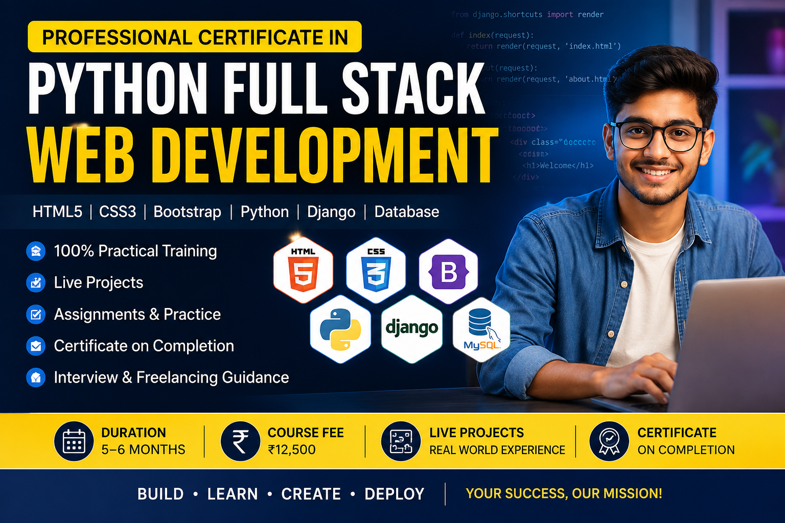 Certificate in Full Stack Web Development with Python Django